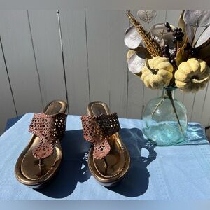 Elegant Carlos Lacelde Coco Brown Women's Sandals by Carlos Santana